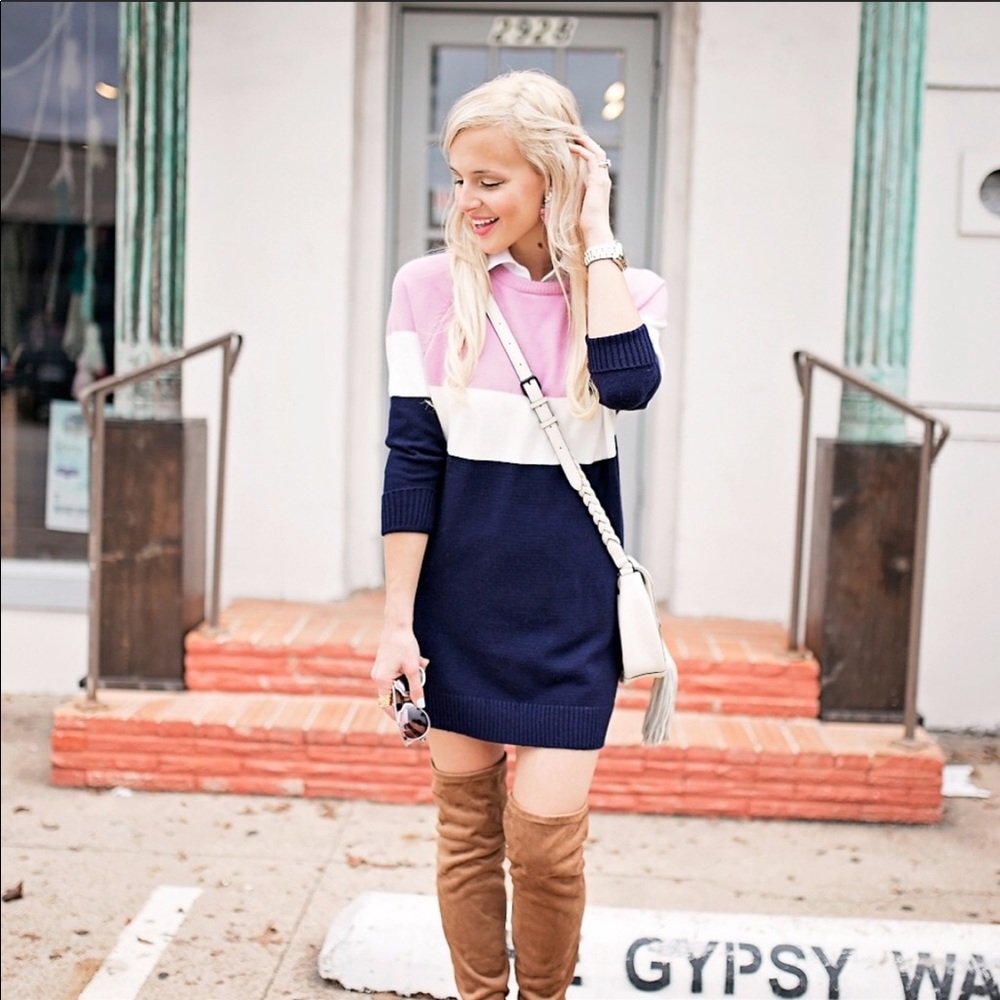 Color block sweater dress!